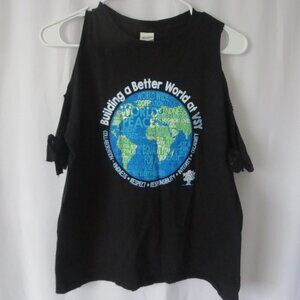 Shoulder Cut‎ Out Tee - Building a Better World Print